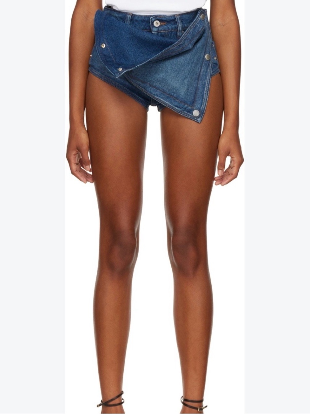 Y/Project denim mini skort